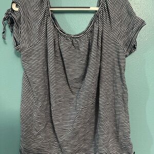 Striped Navy and White Women's Top